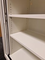 OHX Sliding Door Office Tambour - Lockable White Cabinet w/ Adjustable Shelves - Image 10