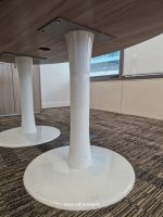 Modern Oval Boardroom Table – Light Wood Top, White Pedestal Base 6–8 Seater - Image 10