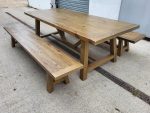 Wood Rustic Table and Bench Set - Dining/Home - Seats 8–10 People - Image 2