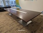 Bene Walnut Boardroom Table 10–12 Seater Executive Meeting Table w/Power Ports