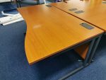 Wave Office Desk Right Hand with 2 Drawer Metal Mobile Pedestal - 160cm - Image 4
