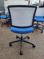 RIM Conference Chairs Blue Fabric Black Mesh Swivel Base on Castors - Set of 10 - Image 5