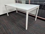 Modern White Office Desk Workstation with Cable Management and Modesty Panel - Image 3