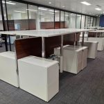 Electric Double Desk Height Adjustable 4 Person Workstation - 2 Office Desks