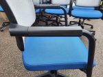 RIM Conference Chairs Blue Fabric Black Mesh Swivel Base on Castors - Set of 10 - Image 12