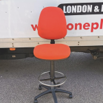 Draughtsman Red Chair Height Adjustable Office High Stool with Foot Ring