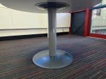 Kinnarps Round Office Circular Table w/ White Top and Steel Pillar Base - 110cm - Image 2