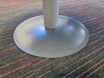 Kinnarps Round Office Circular Table w/ White Top and Steel Pillar Base - 110cm - Image 3