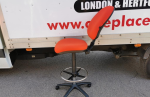 Draughtsman Red Chair Height Adjustable Office High Stool with Foot Ring - Image 9