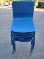 Used Frederica Pato Chair - Set of 9  Stackable Office / Lounge Blue Chairs - Image 2