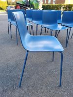 Used Frederica Pato Chair - Set of 9  Stackable Office / Lounge Blue Chairs - Image 5