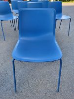 Used Frederica Pato Chair - Set of 9  Stackable Office / Lounge Blue Chairs - Image 6