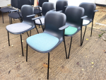 HOWE SixE Stackable Chairs With Arms  - Mixed Colours Set of 6 Ergonomic Seats