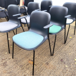 HOWE SixE Stackable Chairs With Arms  - Mixed Colours Set of 6 Ergonomic Seats