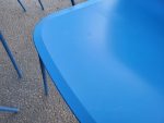 Used Frederica Pato Chair - Set of 9  Stackable Office / Lounge Blue Chairs - Image 10