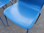 Used Frederica Pato Chair - Set of 9  Stackable Office / Lounge Blue Chairs - Image 14