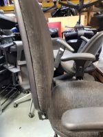 Draughtsman Grey Chair Height Adjustable Office High Stool with Foot Ring - Image 3