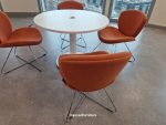 Senator Circular Meeting Table Round Conference with 4 Edge Chairs Office Set - Image 9