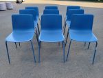 Used Frederica Pato Chair - Set of 9  Stackable Office / Lounge Blue Chairs - Image 18