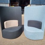 Boss Design Collaborative High Back Chair Shuffle Ice Blue Grey Lumbar Pad