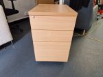 Wave Office Desk 140cm Beech Ergonomic Workstation  + Mobile Pedestal Drawer - Image 4