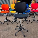 Humanscale Freedom Draughtsman Chair Tall Ergonomic Drafting Stool - Black