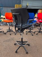 Humanscale Freedom Draughtsman Chair Tall Ergonomic Drafting Stool - Black - Image 2