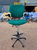 Humanscale Freedom Draughtsman Chair Tall Ergonomic Drafting Stool - Green - Image 2