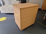 Wave Office Desk 140cm Beech Ergonomic Workstation  + Mobile Pedestal Drawer - Image 10