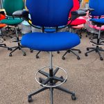 Humanscale Freedom Draughtsman Chair Tall Ergonomic Drafting Stool - Navy Blue