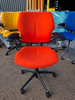 Humanscale Freedom Draughtsman Chair High Ergonomic Tall Office Seat - Orange - Image 3