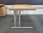 Wooden Office Desk Beech Effect with Lockable Pedestal Cabinet – 120cm Wide - Image 6