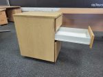 Wooden Office Desk Beech Effect with Lockable Pedestal Cabinet – 120cm Wide - Image 12