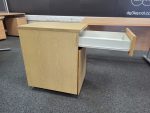 Wooden Office Desk Beech Effect with Lockable Pedestal Cabinet – 120cm Wide - Image 15