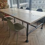 Large Industrial Meeting Table Reclaimed Oak Steel Frame 8–10 Seater - 280cm