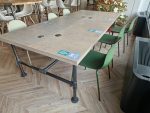 Large Industrial Meeting Table Reclaimed Oak Steel Frame 8–10 Seater - 280cm - Image 2