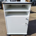 Server Rack IT Cabinet Network Enclosure Metal Frame In Wheels - White