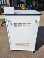Server Rack IT Cabinet Network Enclosure Metal Frame In Wheels - White - Image 6