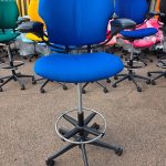 Humanscale Freedom Draughtsman Chair Tall Ergonomic Drafting Stool - Blue