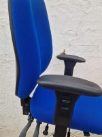 Used Draughtsman Chair High Back Ergonomic Swivel With Adjustable Foot Ring-Blue - Image 4