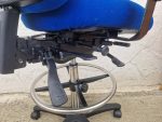 Used Draughtsman Chair High Back Ergonomic Swivel With Adjustable Foot Ring-Blue - Image 8