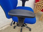 Used Draughtsman Chair High Back Ergonomic Swivel With Adjustable Foot Ring-Blue - Image 10