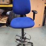 Draughtsman Chair Height Adjustable Office High Stool with Foot Ring - Blue