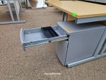 Used Beech Office Desk 120cm w/ Lockable Mobile Pedestal & Drawers - Image 2