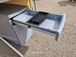 Used Beech Right-Hand Wave Office Desk 120cm w/ Lockable Mobile Pedestal - Image 9