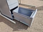 Used Beech Right-Hand Wave Office Desk 120cm w/ Lockable Mobile Pedestal - Image 10