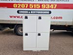 Used Lockable Wooden Locker Cabinet 4- Door White Staff/Laptop Storage