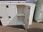 Used Lockable Wooden Locker Cabinet 4- Door White Staff/Laptop Storage - Image 9