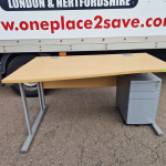 Used Wood Office Desk With Drawer - Key Provided