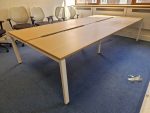 Office Bench Desk + Screens + Lockable Mobile Pedestal Cabinets 160cm per person - Image 10